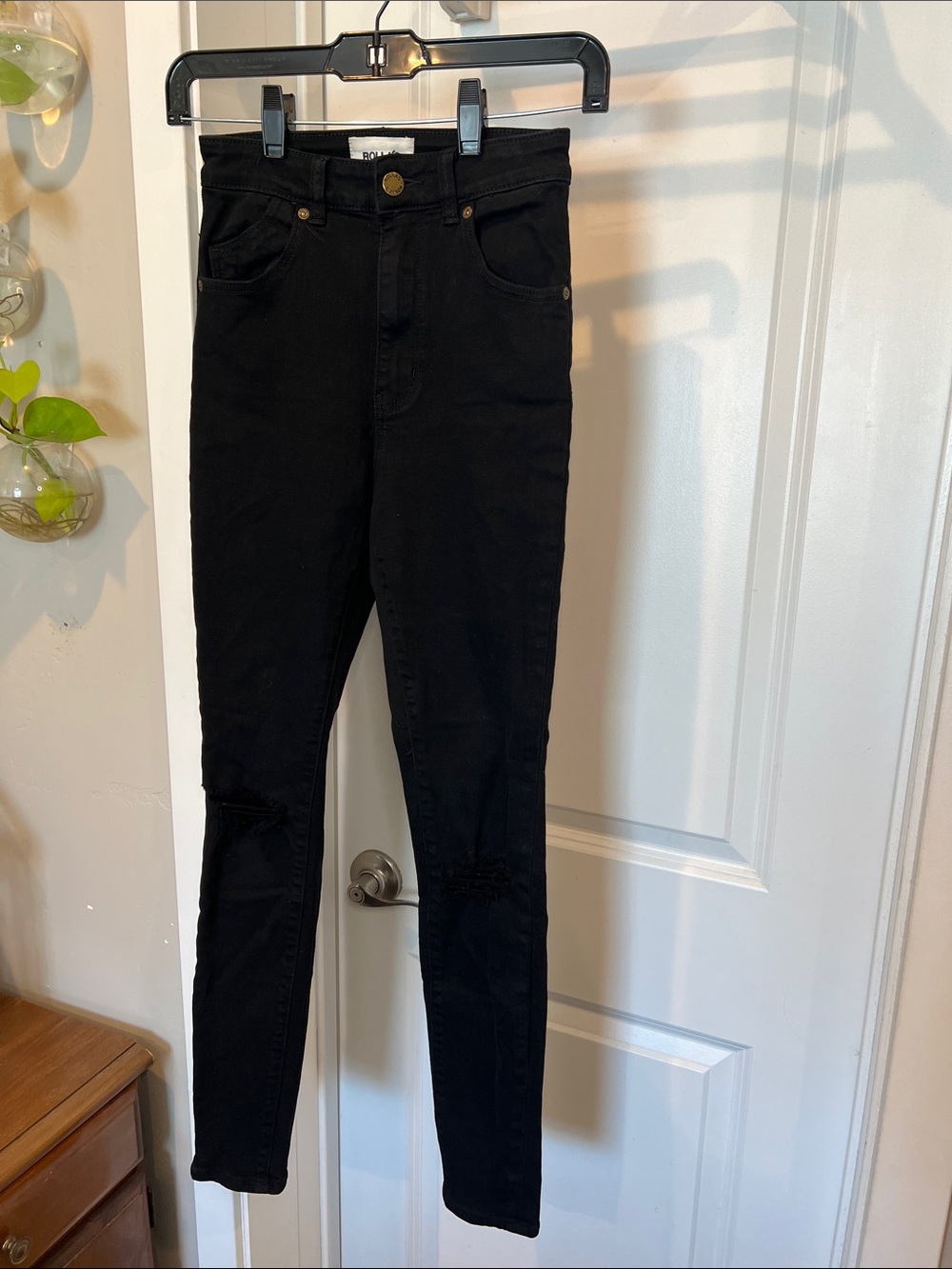 ROLLA'S Black High-Rise Skinny Jeans